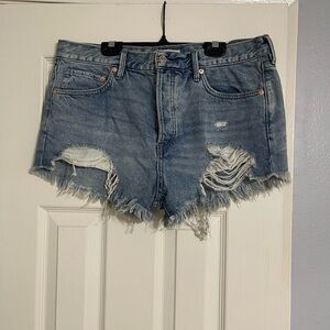 Free People Denim Distressed Women Shorts